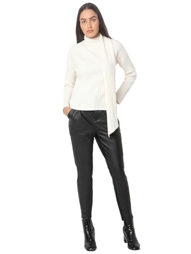 VERO MODA Women's Regular Fit Off White Sweater