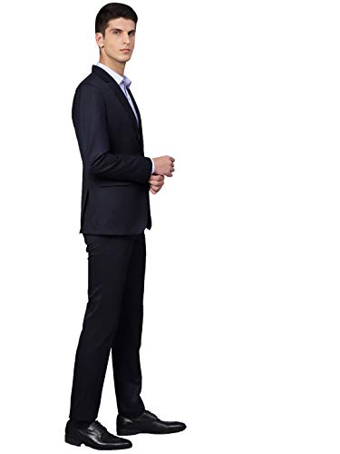 MANQ Men's Slim Fit Suit (Navy Blue, 38)
