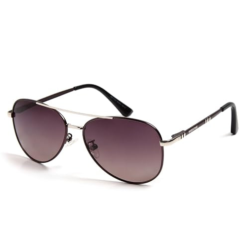 Vibe lens by HASHTAG EYEWEAR Sunglasses for Men & Women | Full Rim Aviator Branded Latest and Stylish Sunglasses | Polarized and 100% UV Protected | Large