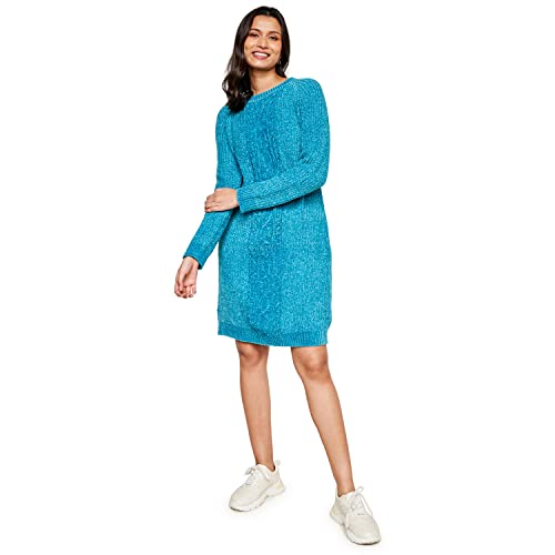 AND Women's Polyester Straight Regular Length Dress (FW22AB232DRFK_Teal_S)