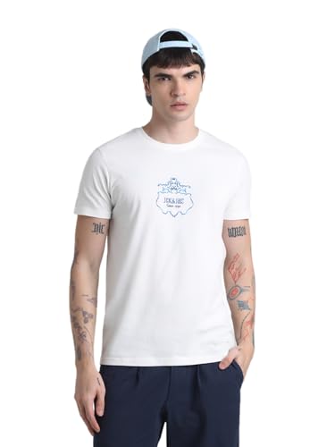 JACK & JONES Mens White Slim Fit T-Shirt