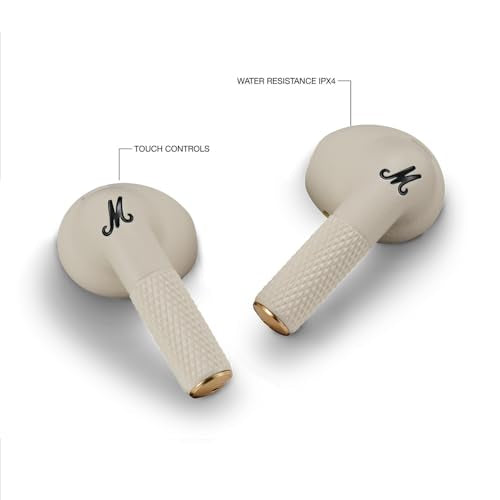Marshall Minor Iv Wireless in Ear Earbuds with 30+ Hours of Playtime, Water-Resistant, Wireless Charging- Cream