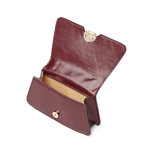 Fastrack Party Sling Bag for Women | Compact Shoulder Bag for Girls, Ladies, Women | Faux Leather Handbag with Gold Chain Handle (Maroon)
