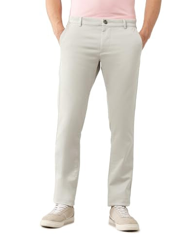 Arrow Sports Men's Mid Rise Slim Fit Trousers (ASAETRO2962_Beige_30)