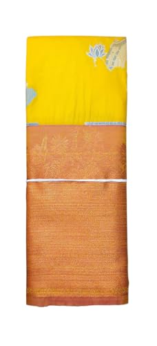 VFCollections Women's Traditional Handloom Kanchipuram Silk Pure Pattu Sarees | Rich Zari Woven Design | Unstitched Blouse (VFC135-12)