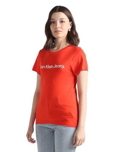 Clavin Klein Womens Red Color T-Shirt (M)