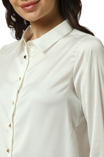 Allen Solly Women's Regular Fit Shirt (AHSFERGF825497_Beige