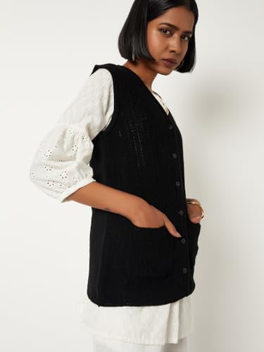 Max Women Knit Cardigan (Black_S)