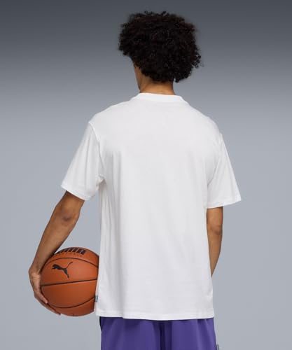 PUMA | Junior Varsity Men's Printed Basketball Cotton Tee I | White | S