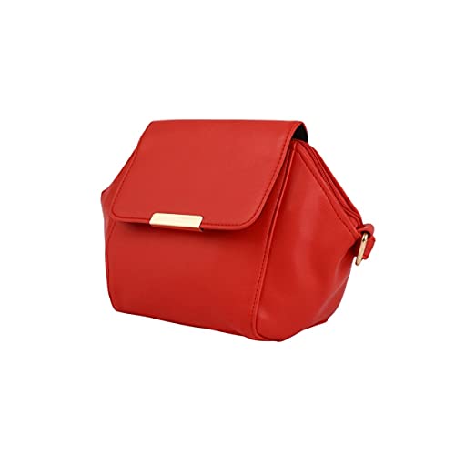 ACCESSHER stylish trendy Red Solid Sling Bag for girls and women
