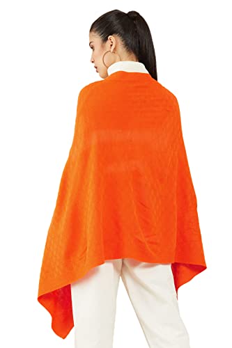 Soch Orange Woven Design Geometric Shrug
