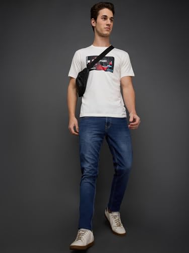 Giordano Men Blue Slim Fit Mid-Rise Stretchable Jeans