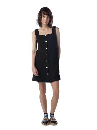 ONLY Women Solid Fit and Flare Black Dress