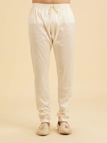 Manyavar Men's Art Silk Embroidered Kurta Churidar Set (Wine,S)