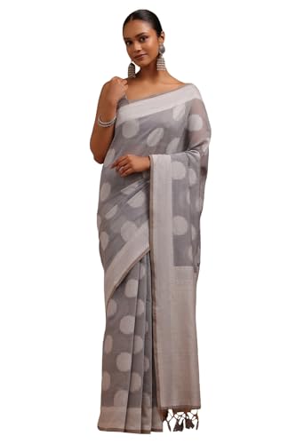 Soch Womens Blue Chanderi Woven Design Saree