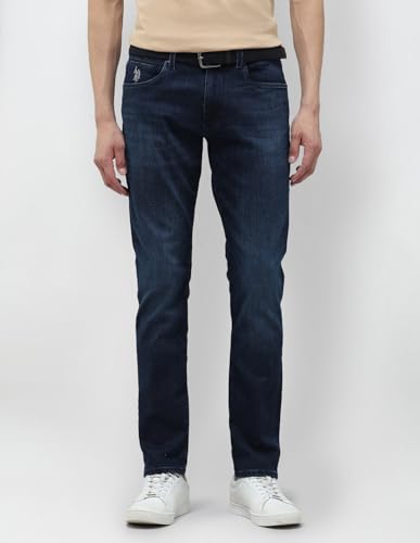 U.S. Polo Assn. Denim Co. Men's Brandon Slim-Tapered Fit Blue Jeans (UDJEN1862_Blue_38)