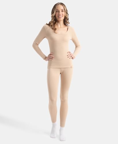 Jockey 2541 Women's Soft Touch Microfiber Elastane Stretch Fleece Fabric Thermal Leggings with StayWarm Technology_Skin_XL