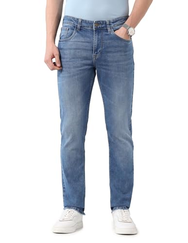 Arvind Slim Fit Mid Rise Light Blue Jeans