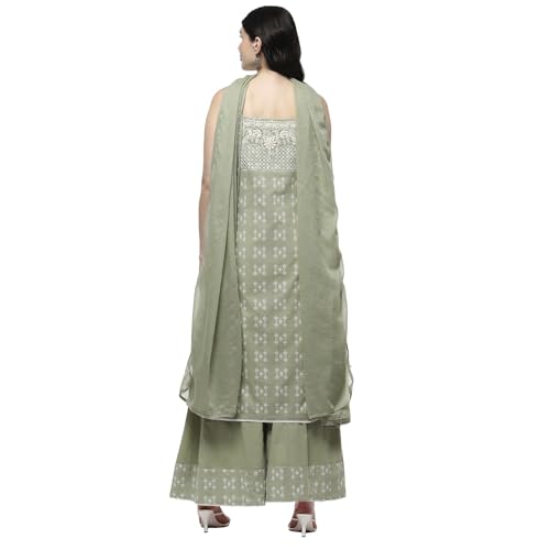 BIBA Women's Cotton Kurta Set (SKDNKSI10445SS25GRN_Green