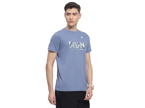 ASICS Mens Denim Blue Chest Graphic SS TOP - XL (2031E751.400)