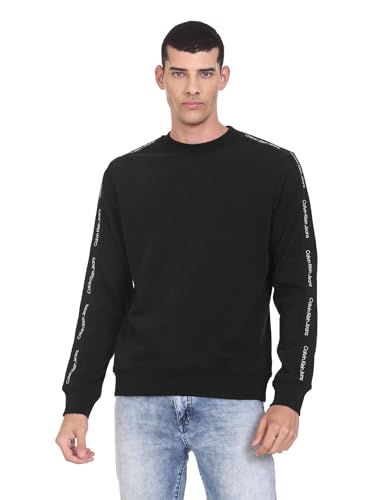 Calvin Klein Mens Black Solid Sweat Shirt (S)