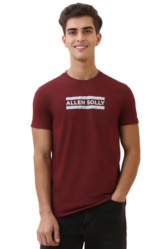 Allen Solly Men Maroon Graphic Print Crew Neck T-Shirt