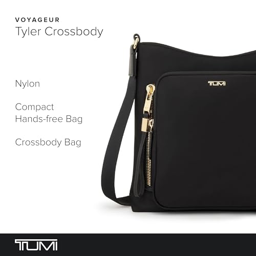 TUMI Voyageur Tyler Crossbody, Black/Gold, One Size, Voyageur Tyler Crossbody