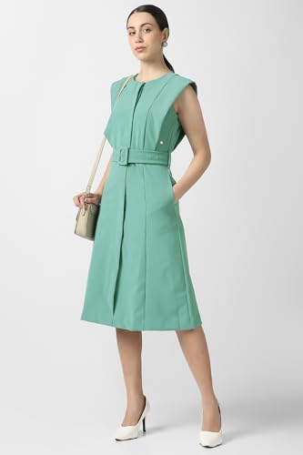 Van Heusen Women's PolyesterBlend Modern Knee-Length Dress (VWDRCRGFG43860_Green