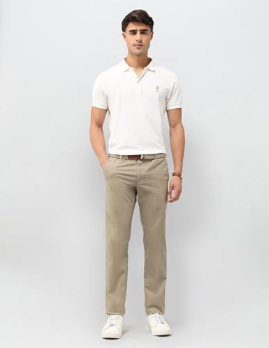 U.S.Polo Association Men's Denver Slim Fit Satin Trousers (USTRO160D_Brown_30)