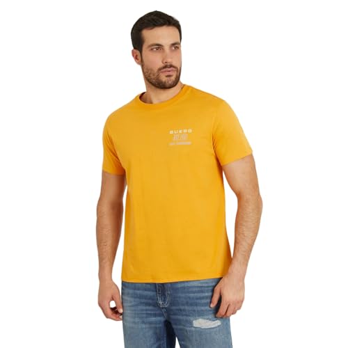 GUESS Burned Caramel Printed Round Neck Short Sleeves T-Shirt