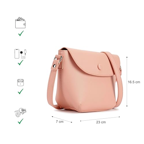 Fastrack Catch Me If You Can Sling Bag for Women | Small Size with Flap and Button Lock, Adjustable Strap | Stylish, Functional Sling Bag for On-the-Go
