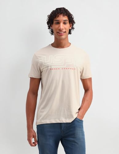 U.S. POLO ASSN. Men's Relaxed Fit T-Shirt (UDTSHS1056_Beige