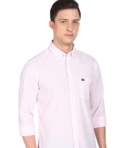 Arrow Men Pink Button Down Collar Manhattan Slim Fit Casual Shirt