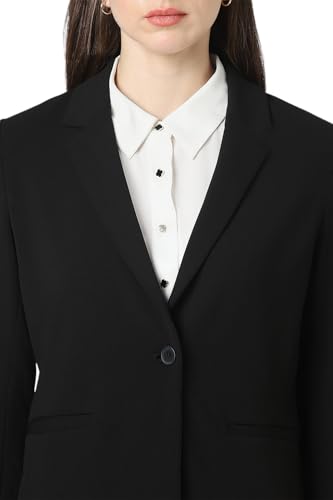 Van Heusen Women's Regular fit Blazer VWKZFRGB058363_Black