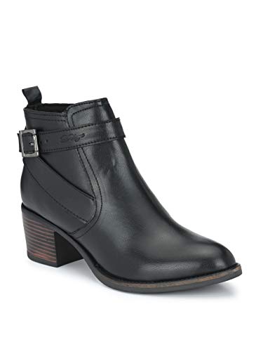 Delize Women mid Heel, Pointed Toe Ankle Boots (36, Black)
