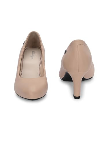 Delize Beige Women mid Heel Pumps 59684-36