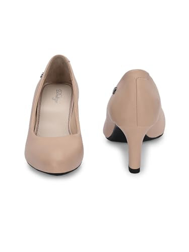Delize Beige Women mid Heel Pumps 59684-37