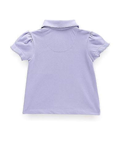 U.S. Polo Assn. Kids Kids Regular fit Girls Cotton Solid Short Sleeves Polo T-Shirts (UGTSH0305_Purple_9-10Y)