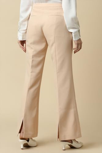 Allen Solly Women Beige Solid Formal Trousers