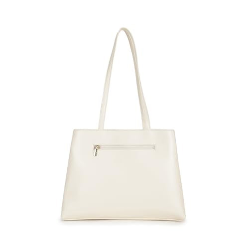 Fastrack GridGlam white Shoulder Bag | Faux-Leather Women’s Handbag | Quilted Shoulder Bag with Dual Zipper Compartments