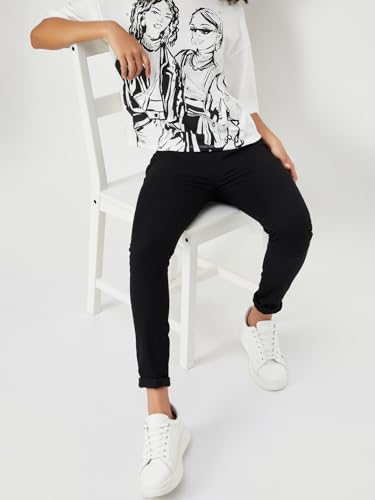Max Women Solid Jeggings(Black_XXL)