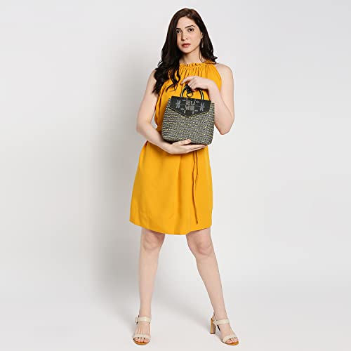 EUME Petal Tail Handbags for Women, Black | Stylish Ladies Purse for Women | Vegan Leather Dragonfly UV Printed | Messenger Bag | Tote Bags for Women | Designer Ladies Purse |