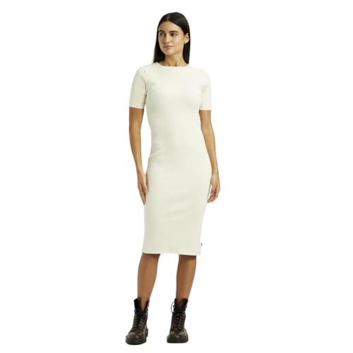 Levi's Women's Textured Cream Round Neck Dress
