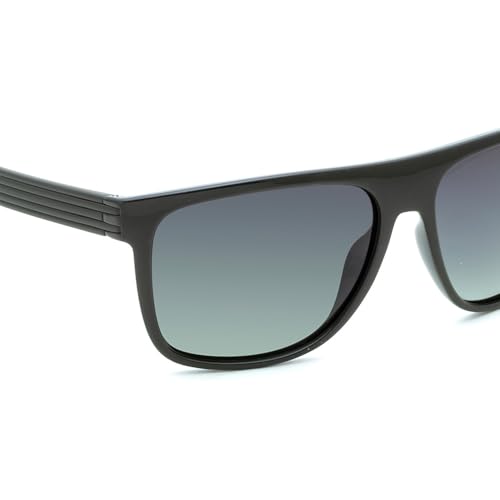 IRUS 100% UV protected Gradient Polarized sunglasses for Men with Black Polycarbonate frame and Green colored lens
