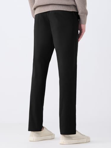 The Souled Store Chinos: Phantom Black Men and Boys Buttoned Waist Solid Cotton Spandex Stretchable Easy to Style Everyday Offic Wear Slim Fit Chinos