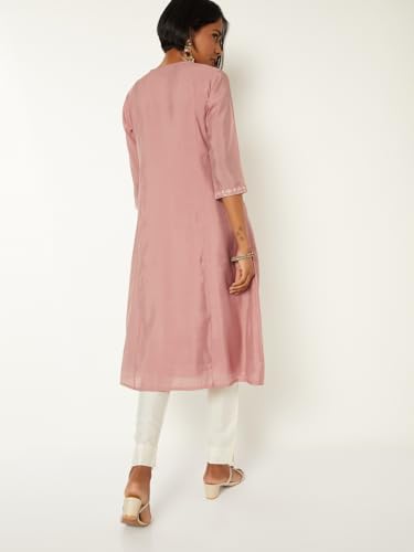 Max Women Embroidered Kalidar Kurta (Pink_L)