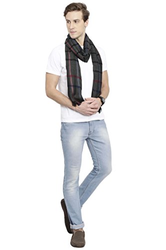 FabSeasons Casual Black Checkered Men's Cotton Scarf, Muffler, Shawl and Stole for Winters, Summers and all Seasons, Size - 70 * 200 cms