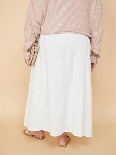 Women Schiffili Midi Skirt (Ivory_S)