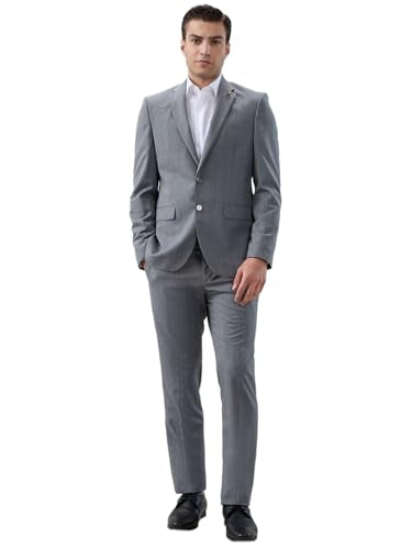 Raymond Grey Checks Pattern Men Suit
