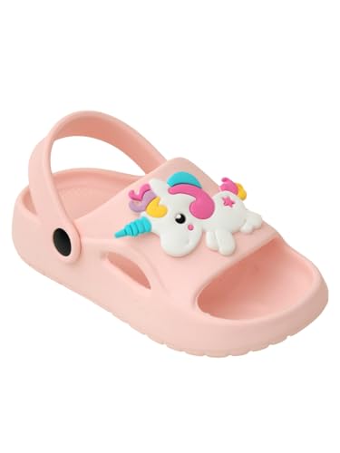 Yellow Bee Cute Unicorn Design Sandals For Girls - Pink,5C,2-2.5 Years